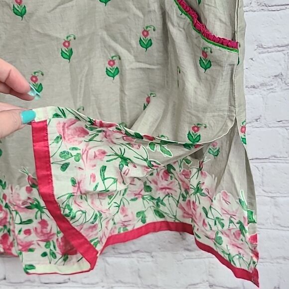 J. Girls 10/12 Green Floral Cotton A-Line Printed Kurti Pakistani Tunic Dress - Picture 4 of 12